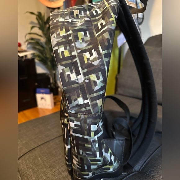 Fendi Unisex Multicolor Camouflage FF Backpack Nylon - Picture 3 of 17